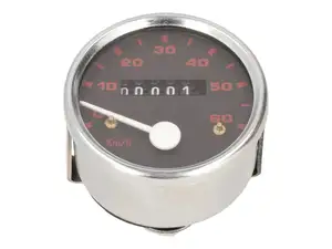 Transval speedometer 60 km/h Ø 60 mm (black / red dial) Transval speedometer 60 km/h Ø 60 mm (black / red dial)