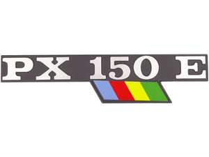 RMS emblem side cover left "PX 150 E" aluminum | Vespa PX150 RMS emblem side cover left "PX 150 E" aluminum | Vespa PX150
