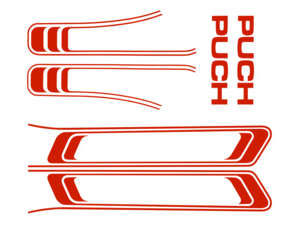 Adhesive set tank & frame red (1A quality) Foil plot | Puch Maxi S Adhesive set tank & frame red (1A quality) Foil plot | Puch Maxi S