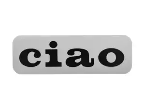 Sticker tank "ciao" gray 86 x 26 mm | Piaggio Ciao P, SC Sticker tank "ciao" gray 86 x 26 mm | Piaggio Ciao P, SC