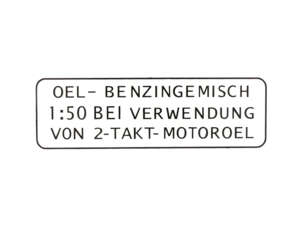 swiing® revival sticker “OIL-BENZINE MIX 1:50” black 55 x 19 mm | Puch swiing® revival sticker “OIL-BENZINE MIX 1:50” black 55 x 19 mm | Puch