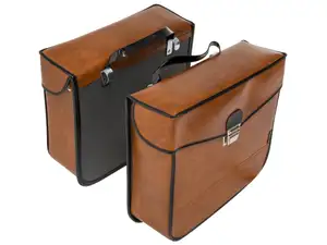 Luggage bags brown square leather look Luggage bags brown square leather look